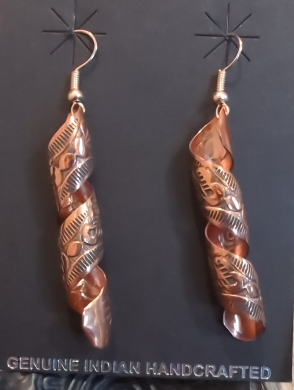 Navajo Handmade Copper Twist Earrings